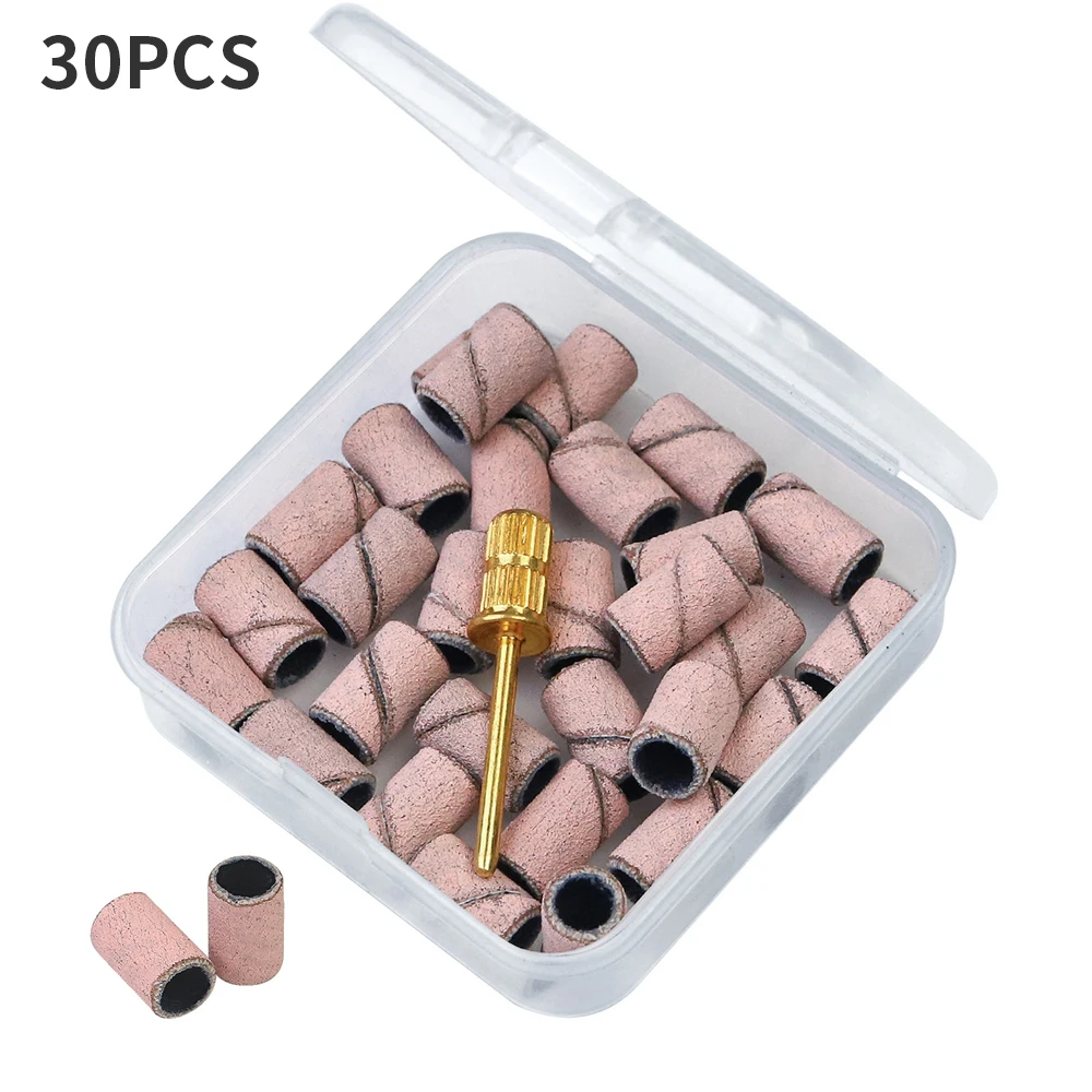 30 Stück Schleifbänder Nägel Mini Nagelbohrer Schleifbänder Nail Art Supplies Zubehör Werkzeuge Schleifbänder für Nagelbohrer – Detail 9