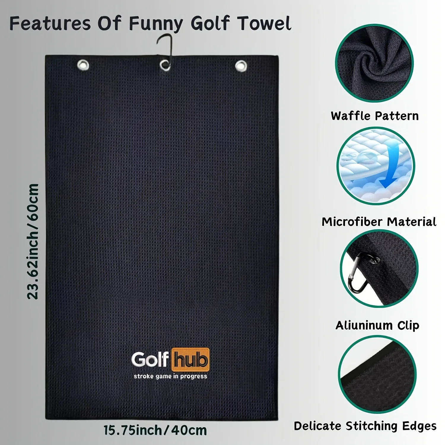 Funny Embroidered Microfiber Golf Towel Golf Accessories Men