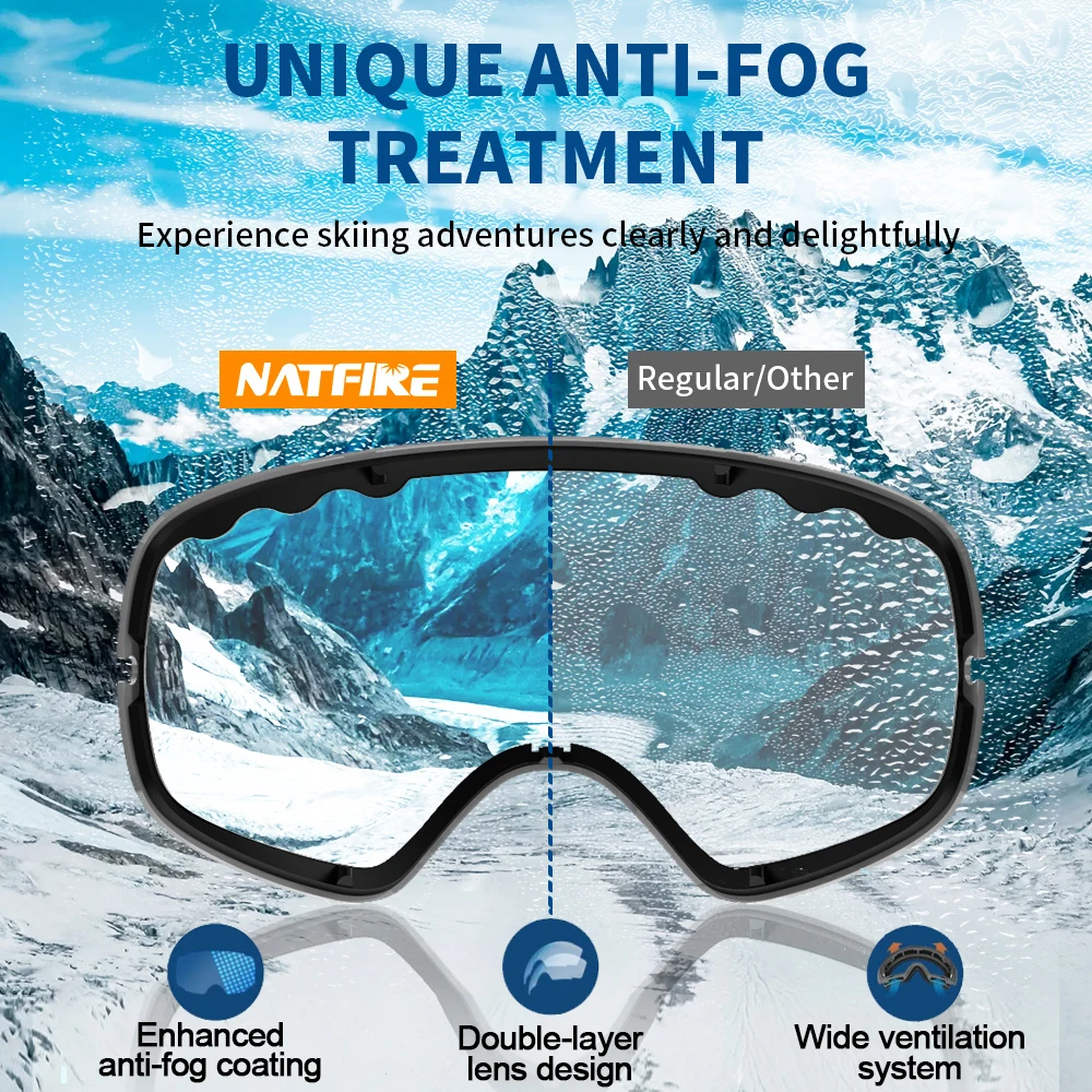 Ski Goggles Anti-fog Double Layers UV400 Big Ski Glasses Skiing Mask Snowboard Men Women Snow Goggles 2
