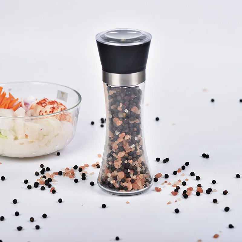 Grinder Stainless Steel Salt and Pepper Mill Manual Food Herb Grinders Spice Jar Containers Kitchen Gadgets Spice Bottles Glass salt pepper grinder