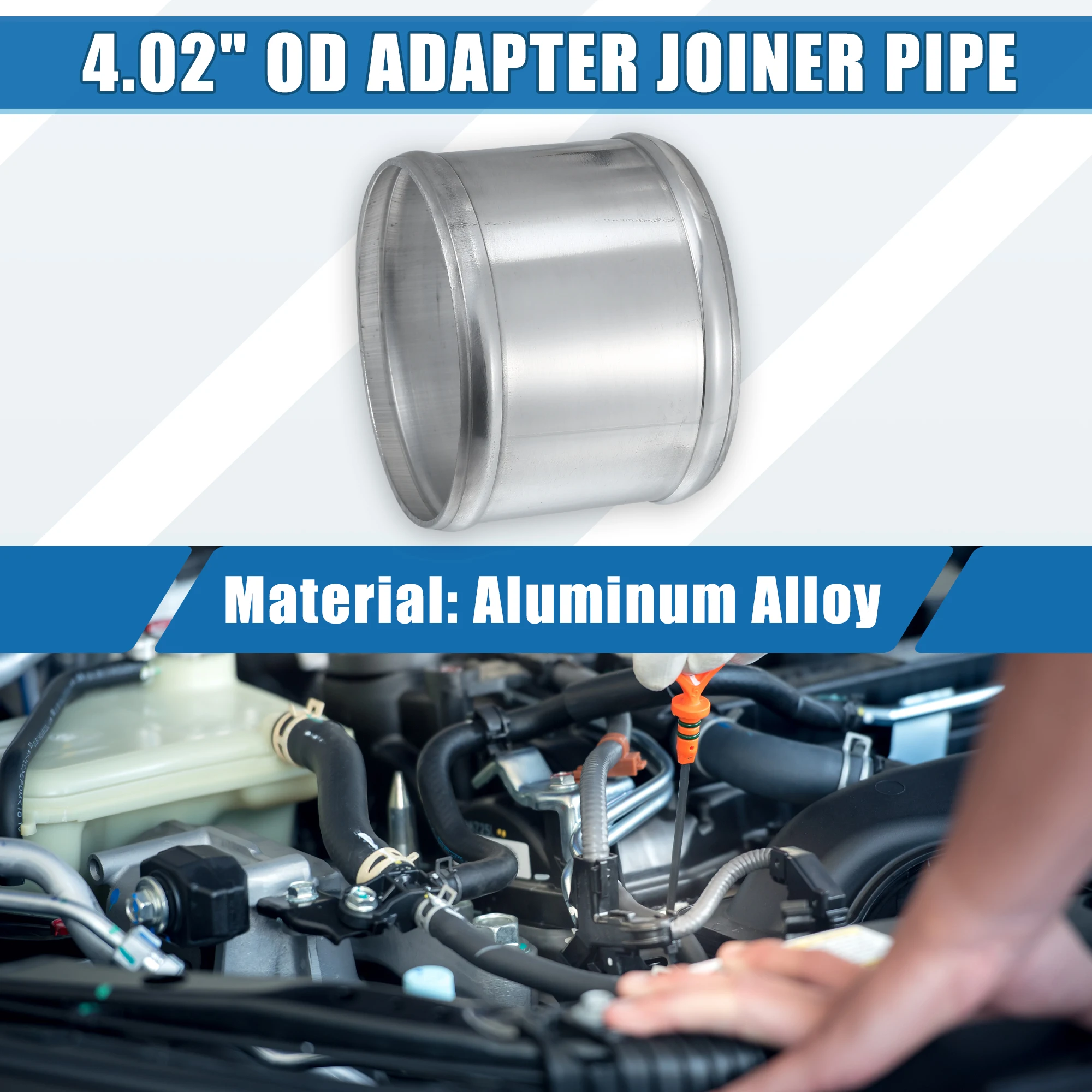 UXCELL 27mm-97mm ID 32mm-102mm OD Car Adapter Joiner Pipe Universal 76mm Length Connector Tubing Adapter Aluminum Alloy 2