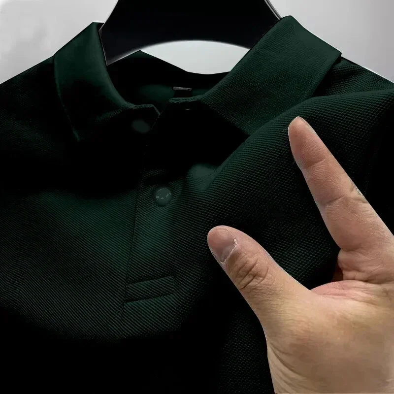 thumbnail image 1 of Camiseta de manga corta con solapa de verano para oficina, estilo clásico, estilo polo, para hombre, para negocios, ocio, transpirable, 1 of 5