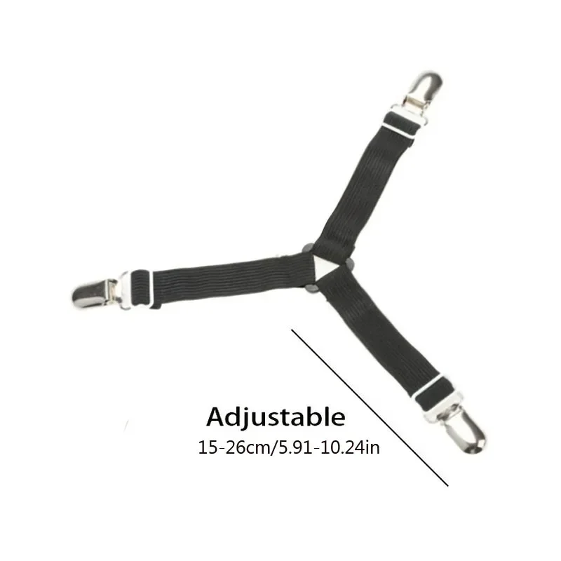 Adjustable Triangle Bed Sheet Holders Fitted Sheet Clips Non slip Suspenders Mattress Gripper Clips for Bed Mattress 4pcs