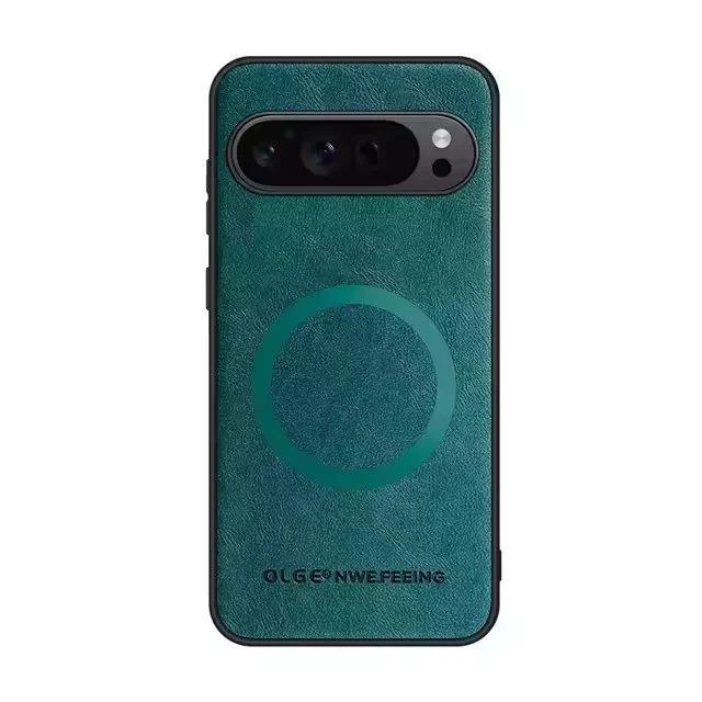 Magnetic Leather Shockproof Phone Case with Magsafe Charging Compatibility