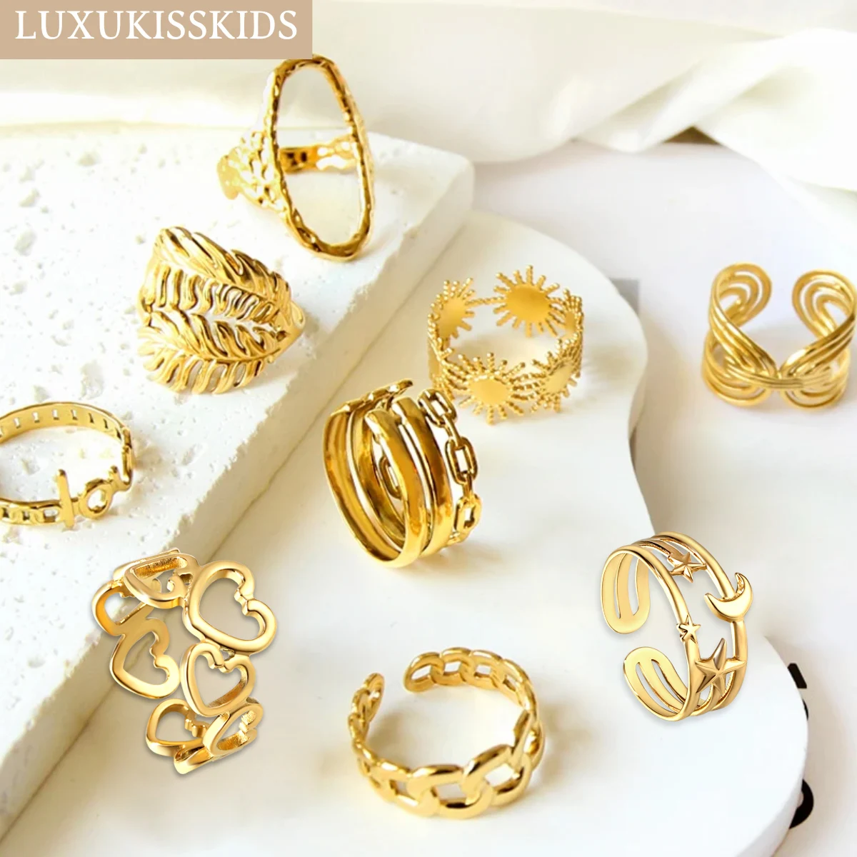 Bijoux Bague Dior Aliexpress LUXUKISSKIDS Trendy Golden Woman