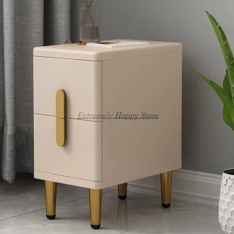 

Narrow Drawers Nightstands Storage Box Minimalist European Design Bedside Table Aesthetic Mobile Nachttisch Bedroom Furniture