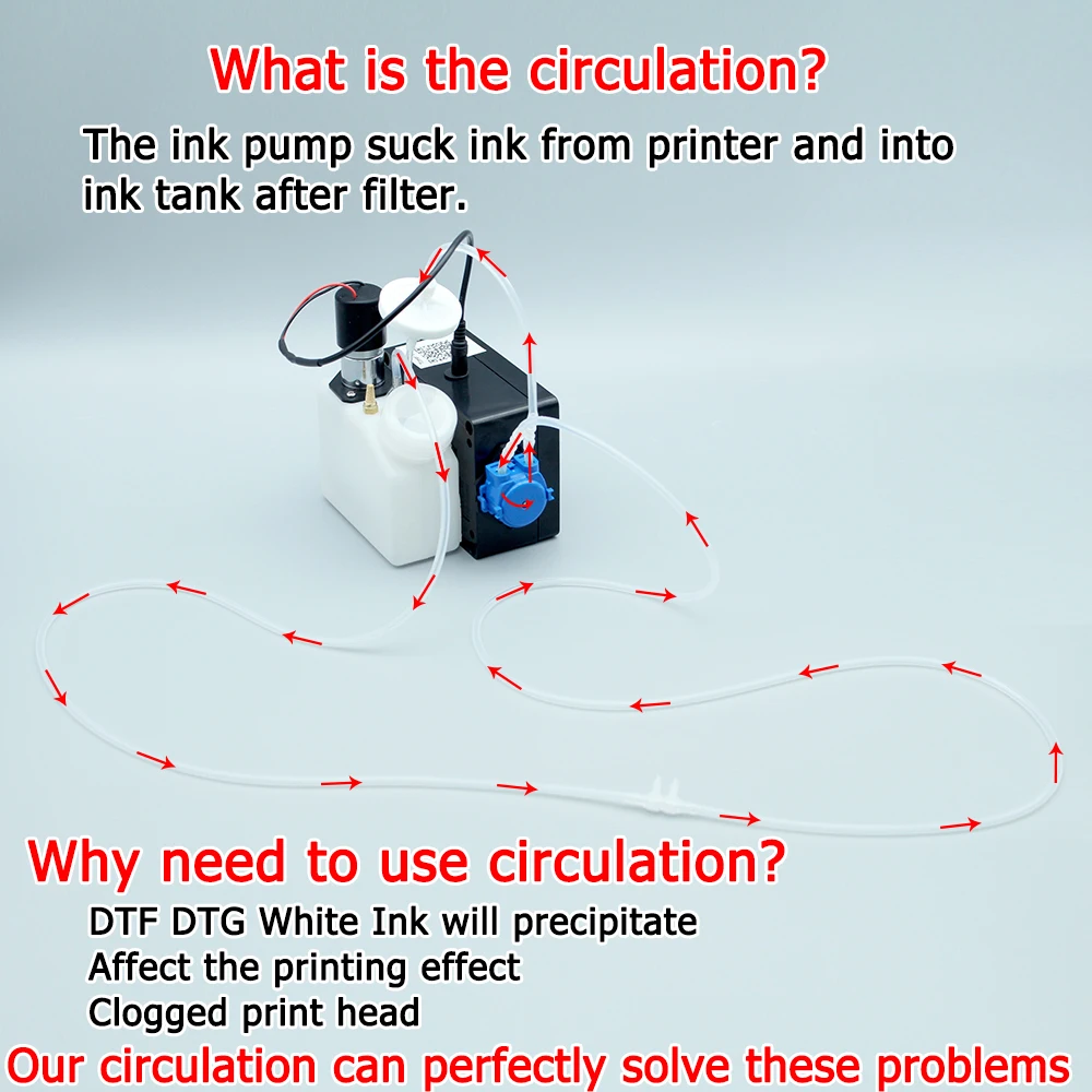 DTF White Ink Tank Adjustable Circulation System Sitrrer Timer Controlled For Epson L1800 L800 L805 L18050 i3200 XP600 DTG Ink dye ink kit,ink refill kit,dye ink refill,inkjet printer ink,ink cartridge refill kit,ink refill