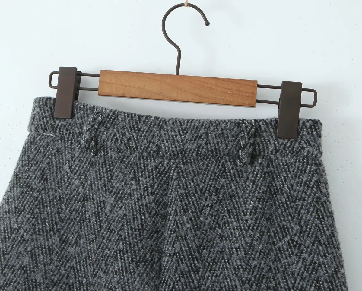 2 Pieces 1 Set CHILL Notched Tweed Weave Oversized Blazer High Waist Package Hips A-line Mini Skirt Suits Matching Gray