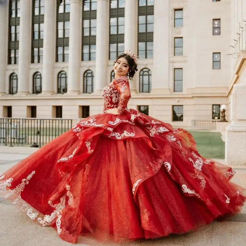 

Glitter Sweetheart Princess Quinceanera Dress Party Beaded Bride Robe Appliques Floor-length Bridal Dresses Vestidos De Novia