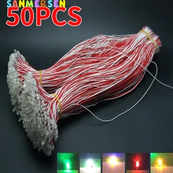 50Pcs LED Lamp Wired Micro Litzย Led Pre-Soldered Wired 30cm 3V Railway Model Toy DIY Light Wires Train Model Scenes Toy Light