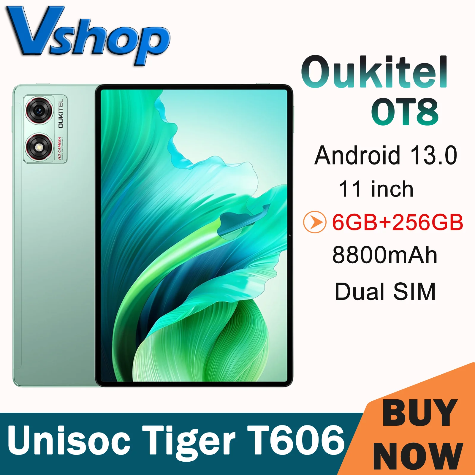 OUKITEL OT8 Rugged Tablet PC 6GB+256GB 11 inch Android 13