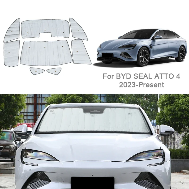 

Car Sunshades UV Protection Cover Side Window Curtain Sun Shade Visor Mat Windshield Accessory For BYD SEAL ATTO 4 2023-Present