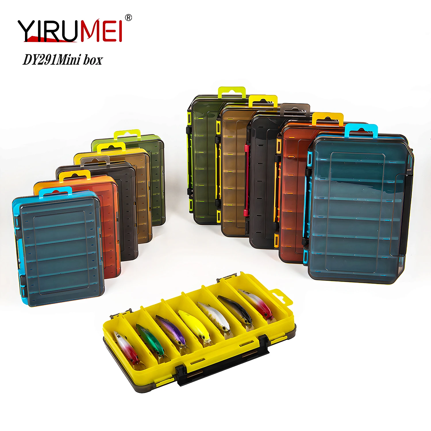 Sided FishingTackle Box 12-14 Cells Bait Lure Hook Storage Box Fishing Tool Accessories Storage Box Carp For Fishing Wobblers