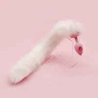 Fuchsschwanz-Analplug – weiches Silikonmaterial, flauschiger weißer Schwanz, sexy Spielzeug für Erwachsene für Rollenspiele und Fantasie 4