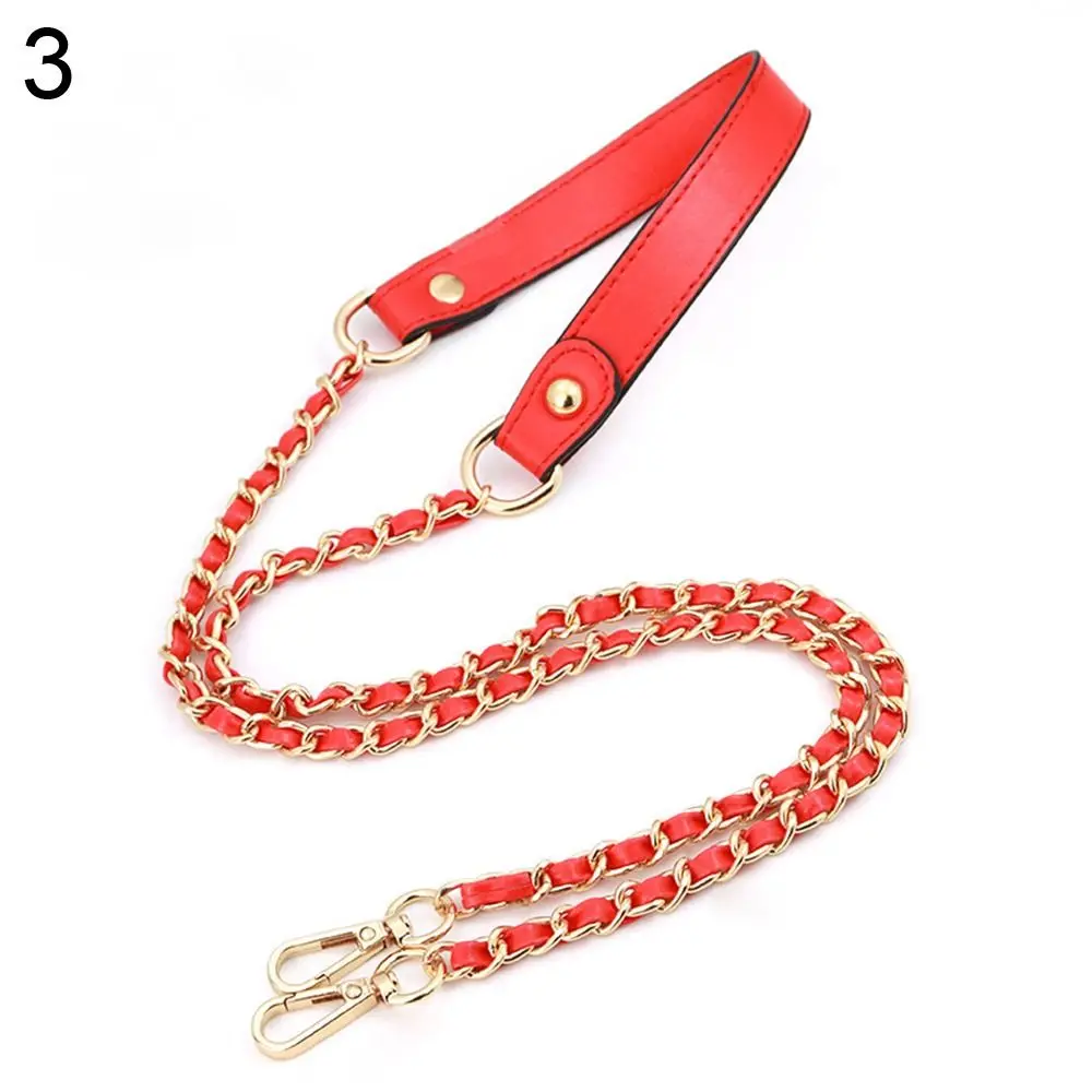 PU Leather Detachable Bag Chain Strap - Steel Chain Handle