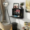 Black Wall Mount Wood Foldable Desk Children Table Desk Workstation 6