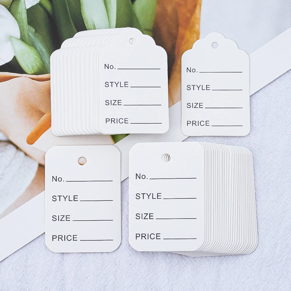 100pcs 3.5x5cm Kraft Paper Tags White Price Labels Color Blank Cards for DIY Jewelry Retail Clothes Size Tag Store Hang Labels