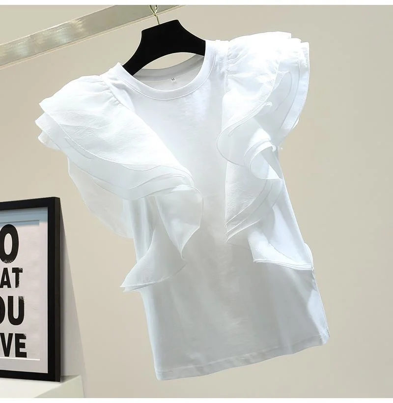 

Fashion zc9593 women Tops & Tees 2022 Runway Luxury European Design party style T-Shirts Women's Clothing