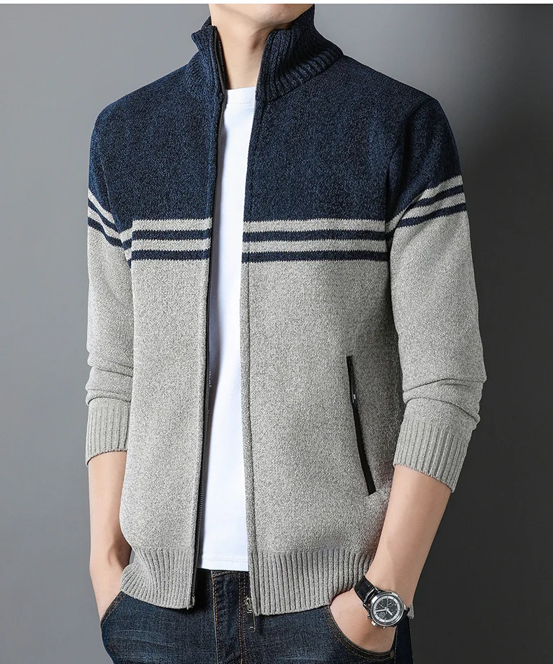Spring New Men's Sweater Coat Korean Stand up Collar Knitted Cardigan Men's Casual Youth Jacket