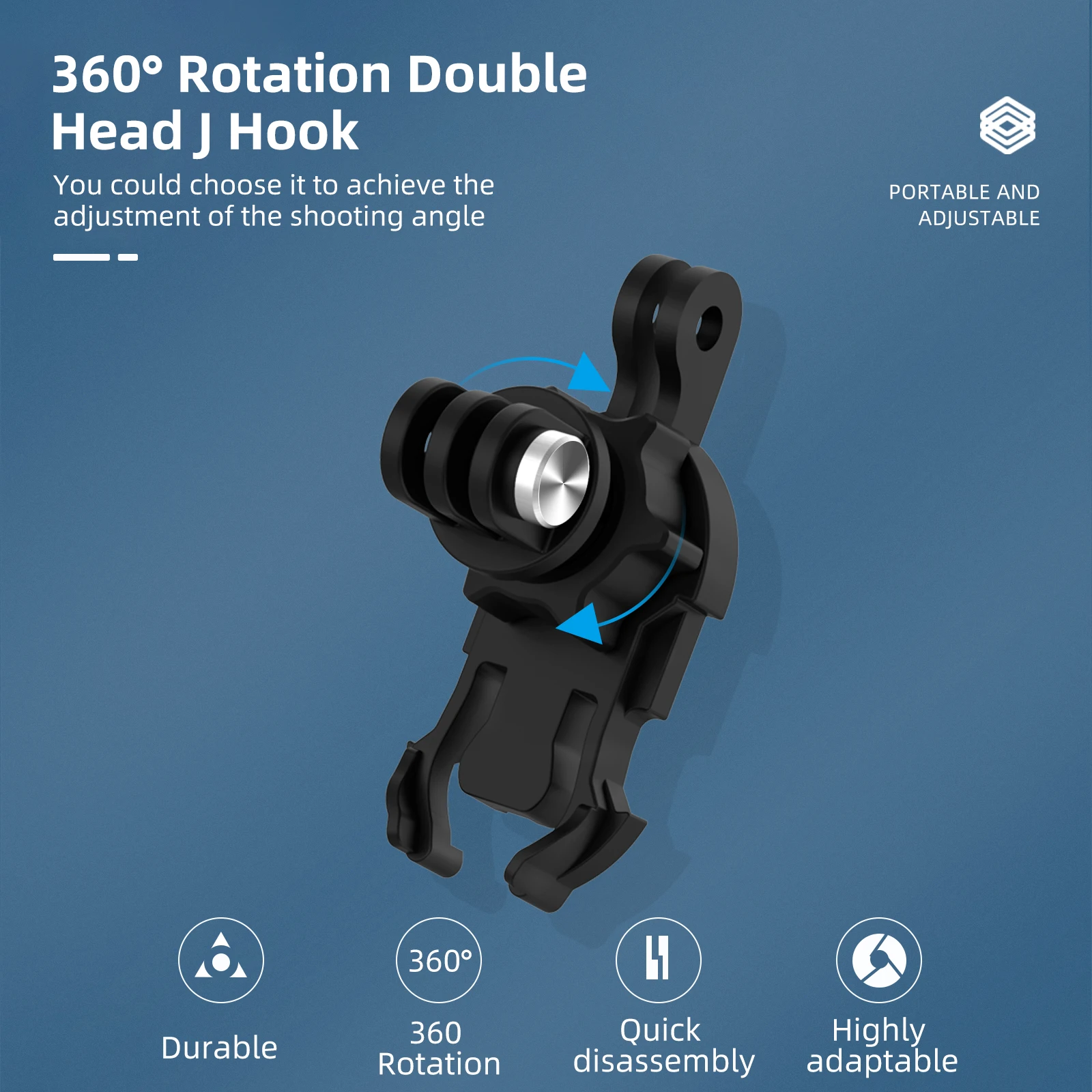 TELESIN 360 Rotation Backpack Strap Mount for GoPro Hero 12 11 10 9 8 7 6 5 4 Insta360 SJCAM EKEN DJI Osmo Action 2 Accessories