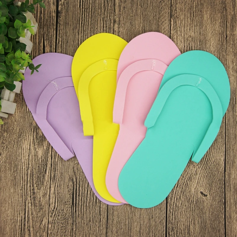 12Pair Indoor Disposable Slippers Pedicure Salon Hotel Usage Foam Flip Flops New