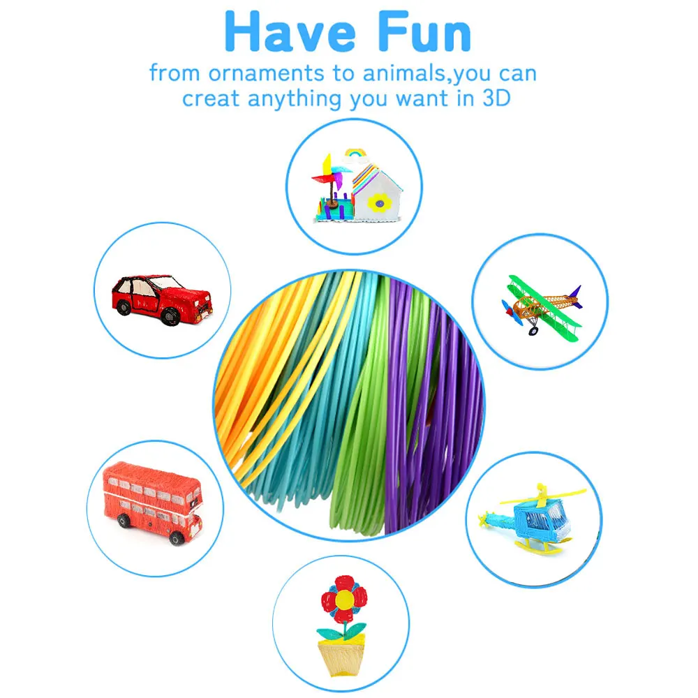 3D Printing Pen Children 3D Pen Set for Kids Birthday Christmas DIY Ideas Gift with Power Adapter PLA Filament Travel Box