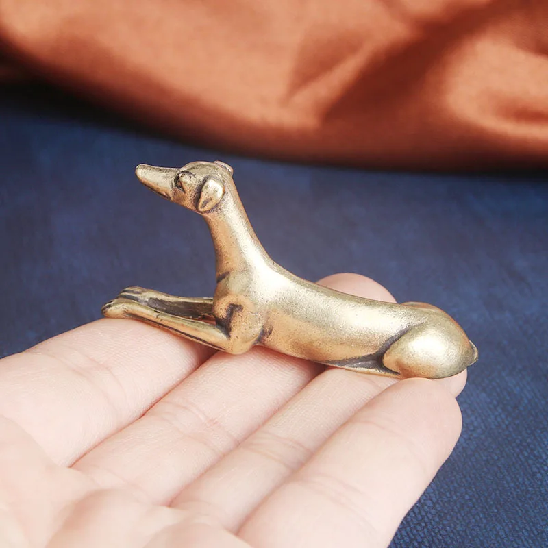 

Solid Brass Loyal Dog Desk Ornaments Vintage Copper Animal Miniatures Figurines Decorations Gifts Home Decor Crafts Accessories