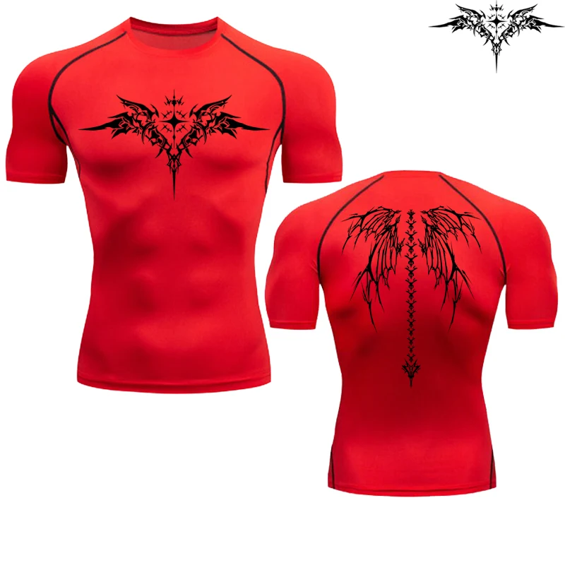 Casual Anime Print Running Compression T-Shirt Men's Quick-Drying Fitness Sportswear Gym Sports Long Sleeve Breathable Top S-3XL 6