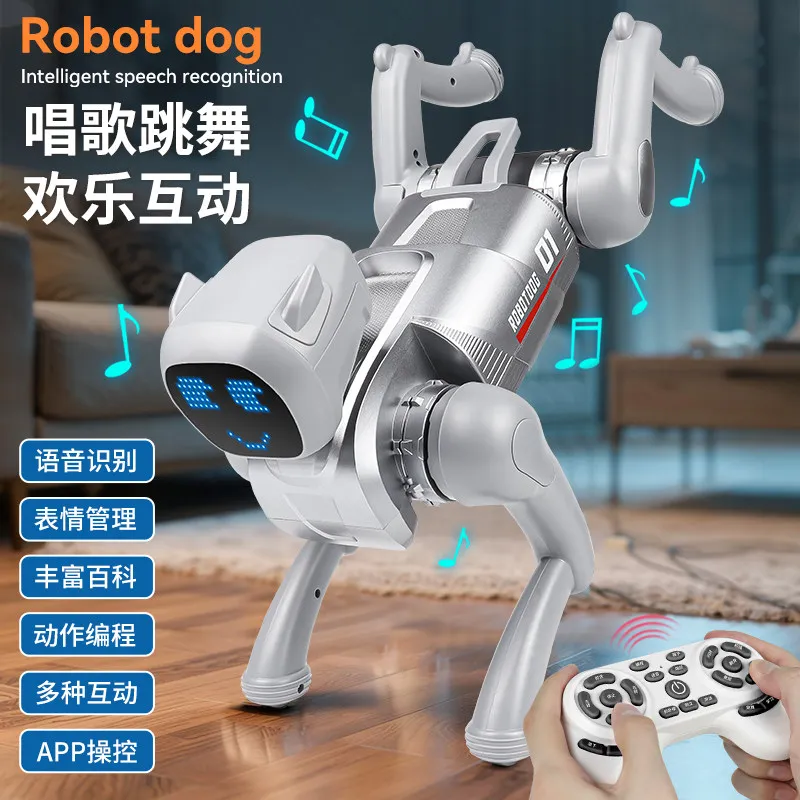 스마트 AI 로봇 강아지 원격 제어 음성 제어 프로그래밍 가능 어린이 장난감 다양한 표정 아이들을 위한 이상적인 생일 선물