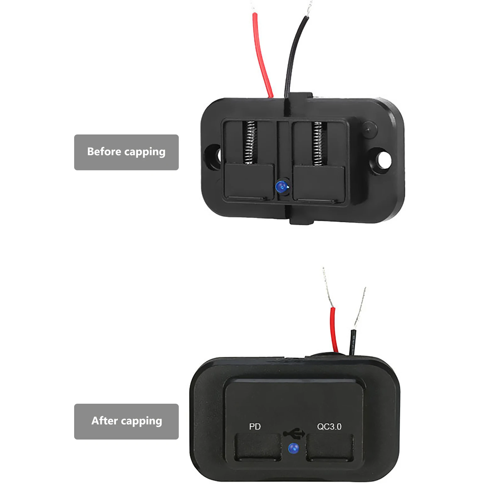 Dual USB Car Charger Socket USB Charger Adapter 12V/24V Car USB Splitter Outlet Power Adapter With LED For Camper Tr