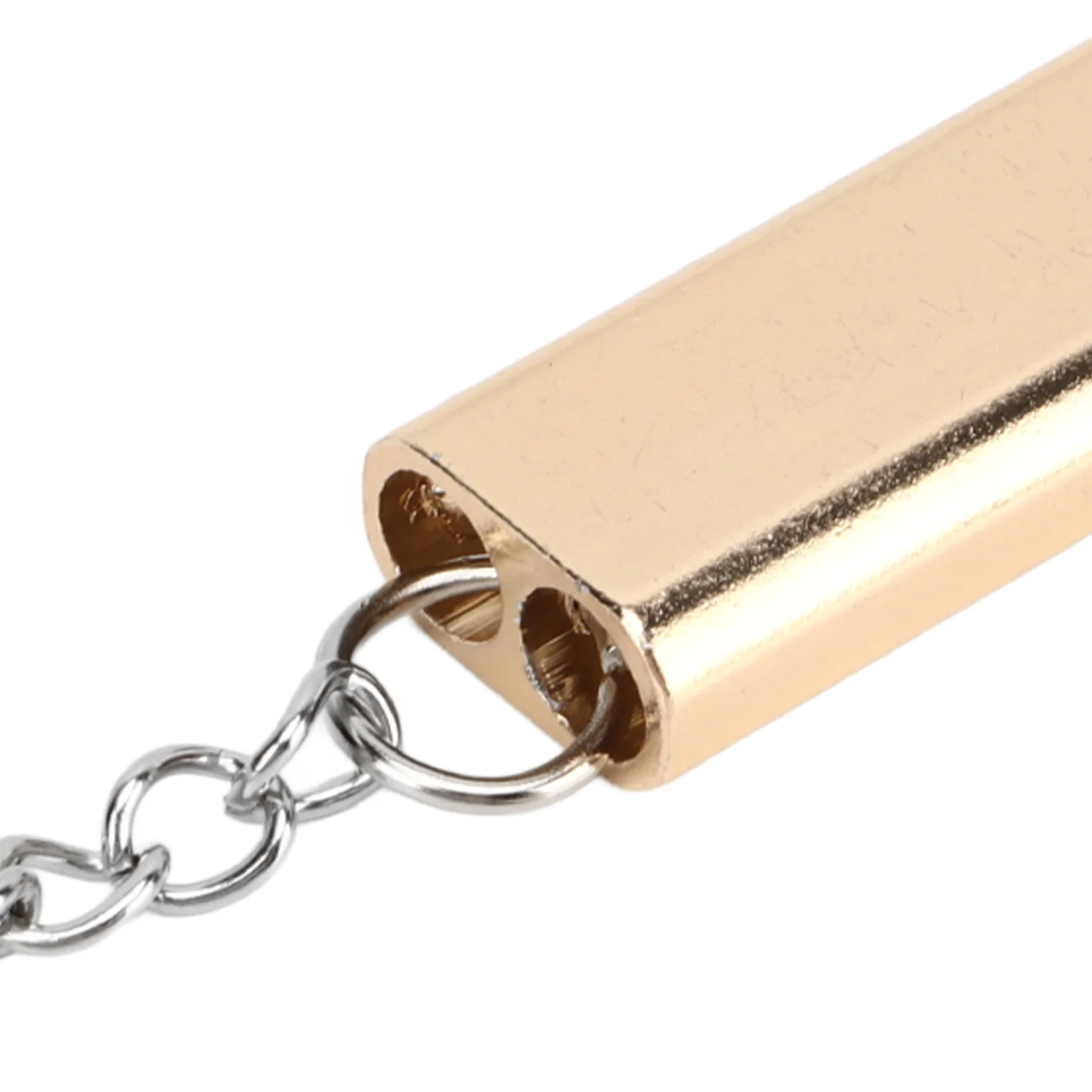 10Pcs Aluminum Alloy Emergency Survival Whistle Double Tube High Frequency Survival Whistle with Keychain 6