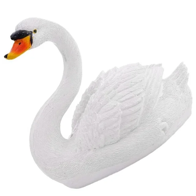 Dekoráció Az Otthoni Úszó Hattyúszobor -Tó Realisztikus Díszek Mesterséges 20X17,5 Cm Medence Dekorok Fehér Gyanta