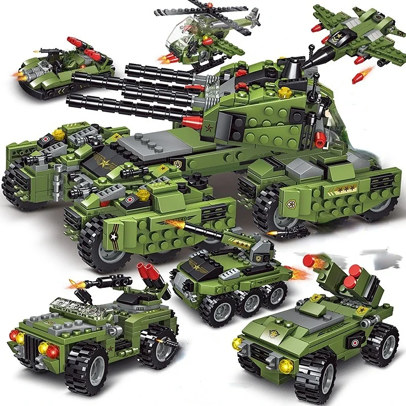 Kompatybilny-z-Lego-World-War-2-pojazd-wojskowy-Tank-samolot-Model-ci ...
