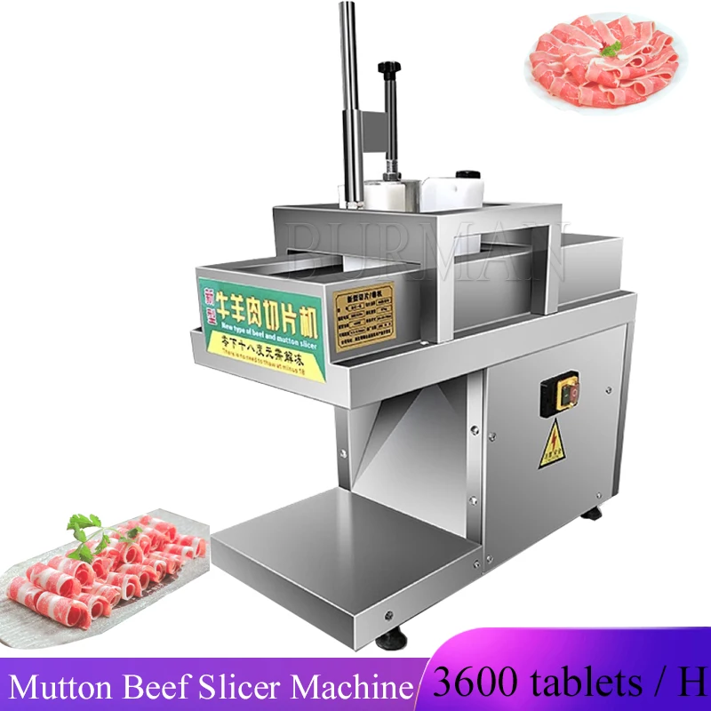 

Electric Meat Slicer Frozen Meat Cutter Automatic Lamb Cutting Machine Stainless Steel Mutton Roll Slicer Machine Food Processor