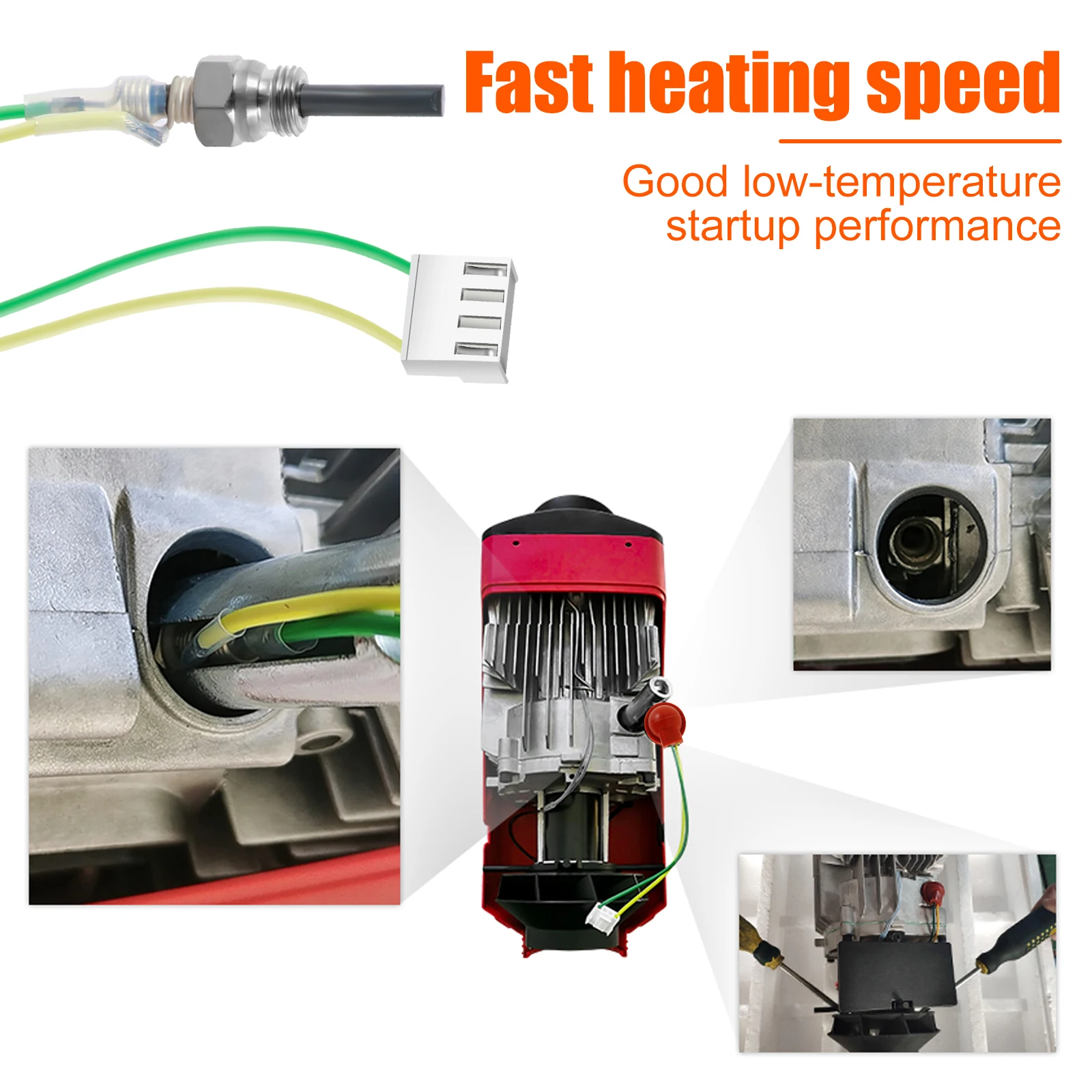 Glow Plug Repair Kit 12V 2KW 5KW 8KW Parking Diesel Heater Glow Ignition Plug Kit with Filter and Removal Fitting Tool Ceramic