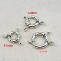 1 pièce Fermoir de collier en argent sterling 925 massif, ressort 10/12/14mm avec anneau marin mobile à 1 brin pour bracelet et bijoux DIY 2