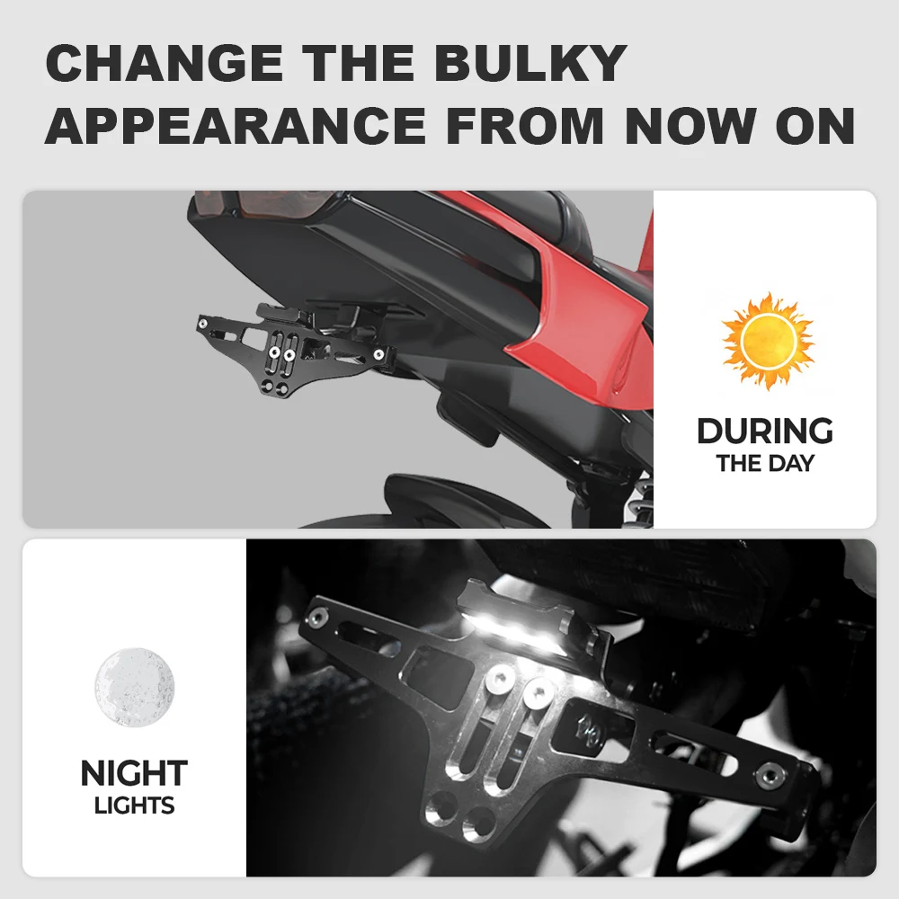 조절식 번호판 브래킷 거치대 LED 방향 지시등, 스즈키 GSX-8S GSX 8S 2025 2024 2023 오토바이