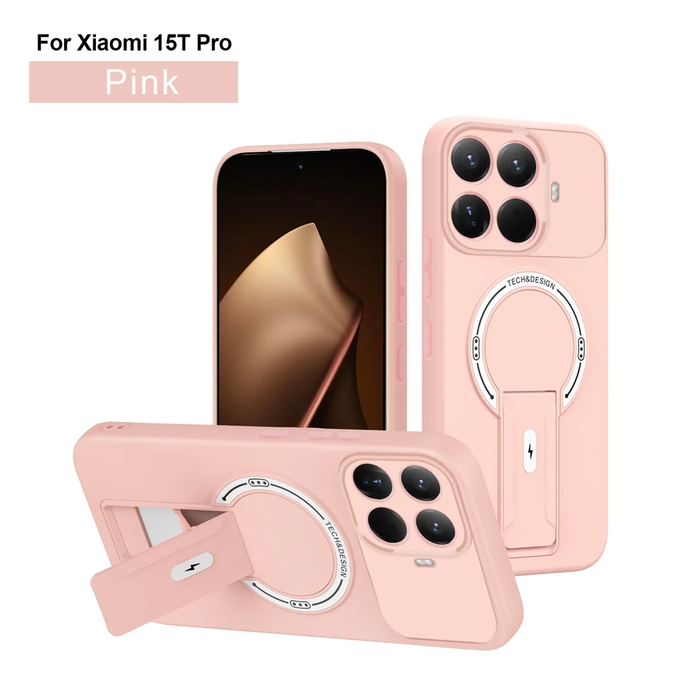 Luxury Invisible Stand Magnetic Case with Wireless Charging and Anti-Fall Protection