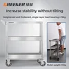 Heavy Duty Stainless Steel Tool Cart with Three Layer Toolbox and Multi-Functional Rack for Auto Repair Parts 3