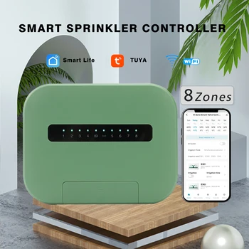6 /8 Station Tuya WiFi Indoor Smart Sprinkler Controller Irrigation System Remote Control by Phone Works with Smartlife EU Plug