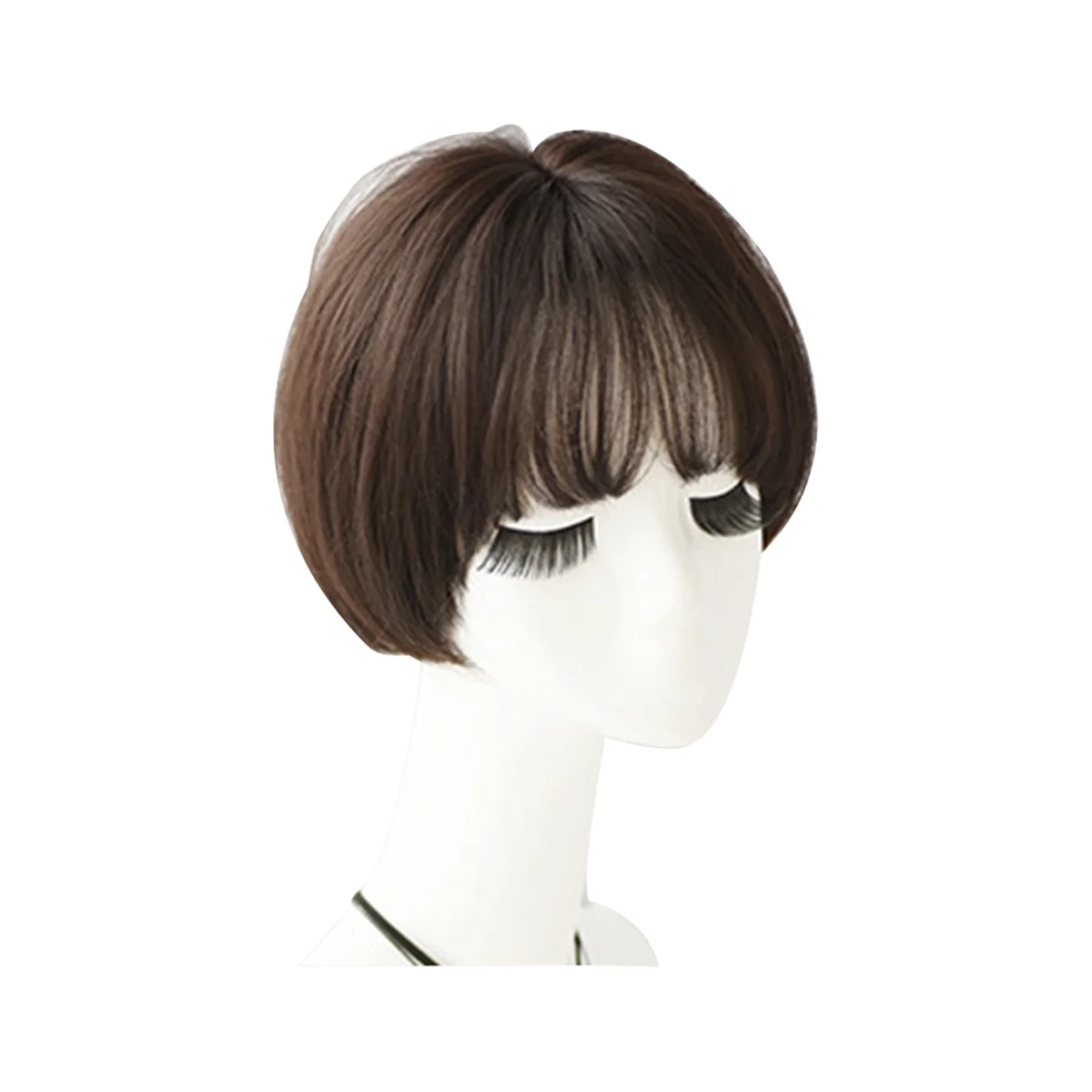 

Wig Bob Bobo Wig with Bangs for Women, Natural Looking Short Bob Wig , Short Wig for Daily Korea Versions Brown