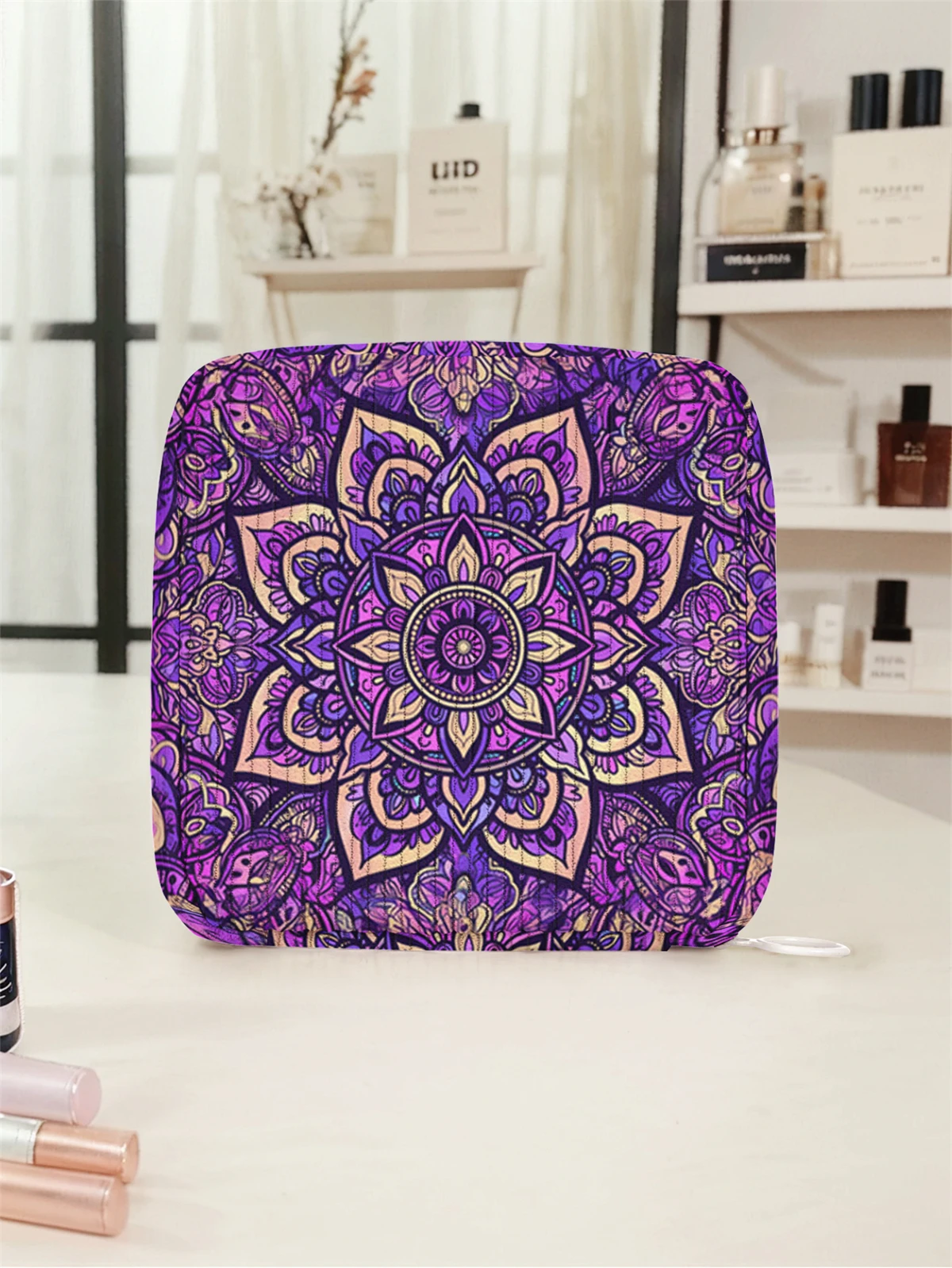 Ethnic style printed sanitary napkin storage bag, women's lightweight tissue bag, sanitary tissue bag