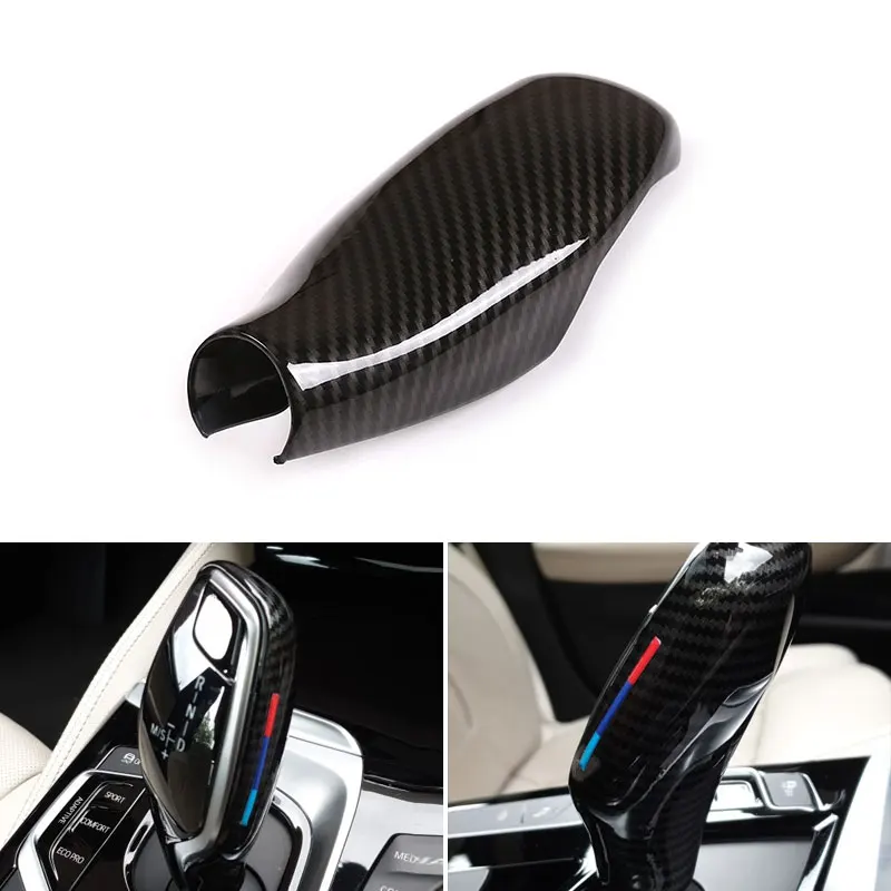 

For BMW 5 6 7 Series G30 G32 G11 G12 X3 G01 X4 G02 Carbon Style Gear Head Shift-Knob Cover Gear Shift Handbrake Grip Case Shell