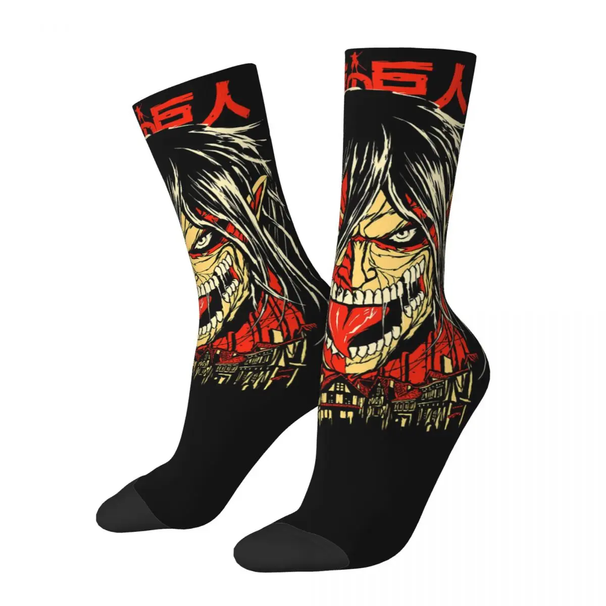 

Japanese Anime Attack On Titan Eren Shingeki No Kyojin Unisex Winter Socks Hiking Happy Socks Street Style Crazy Sock