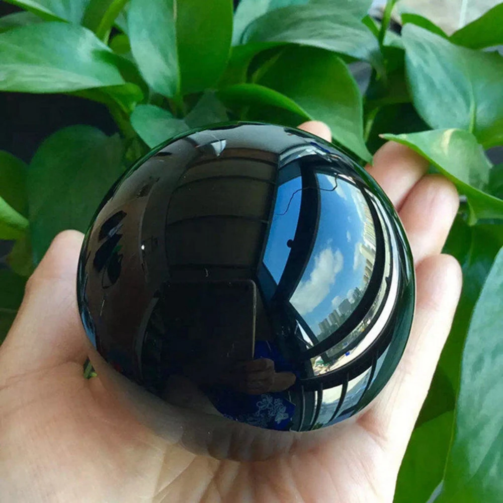 

Natural Black Obsidian Sphere Healing Crystal Magic Ball Reiki Rock Stones Feng Shui Sphere Collectibles Home Decoration