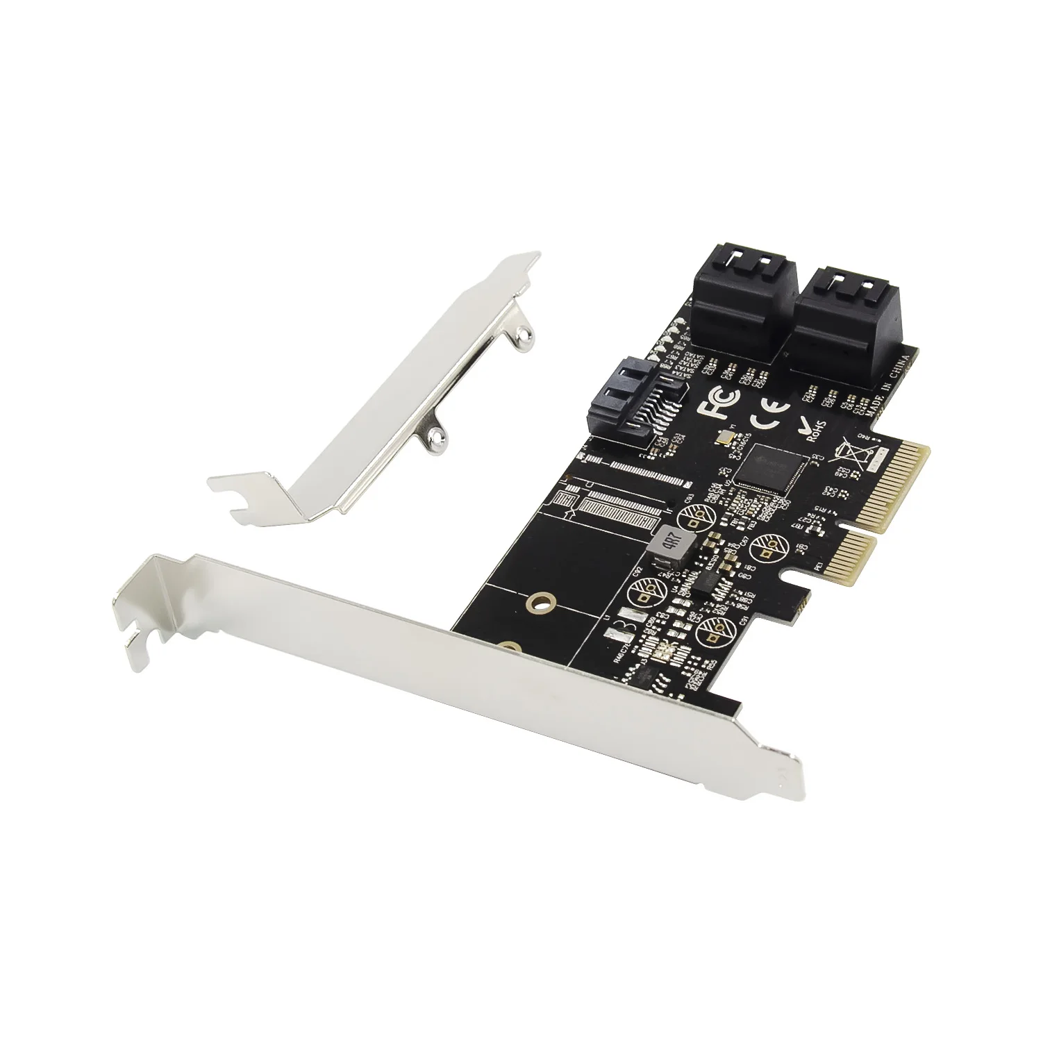 

Плата контроллера PCIE 4x-5 port SATA III 6Gbp/s PCI-e x4, карта расширения sata3.0, карта преобразователя