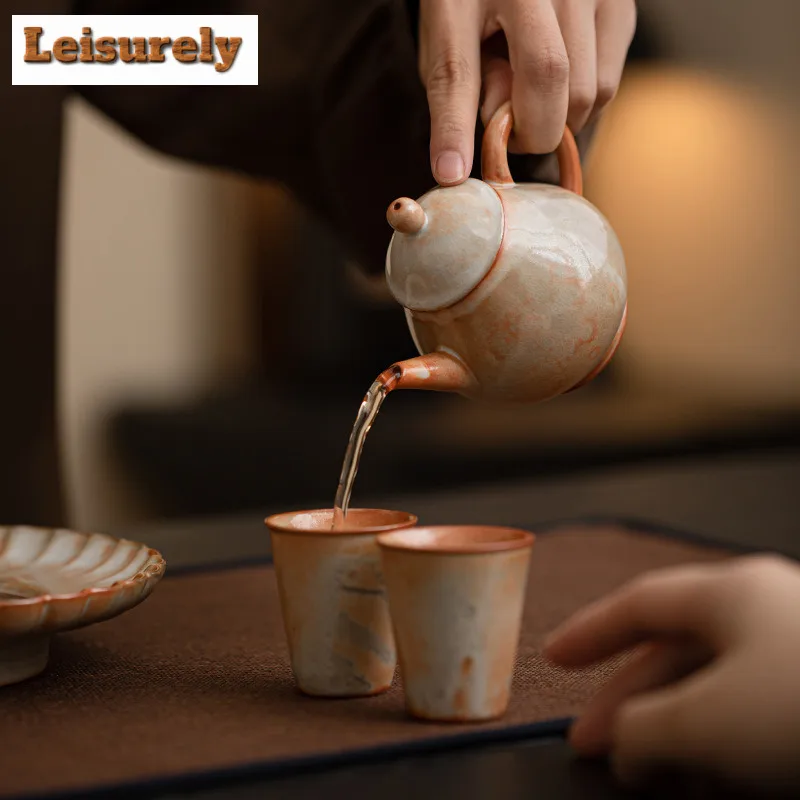 150ml Zhi Wild Burnt Teapot Antique Tea Infuser Pot Household Tea Brewing Kettle With Ball Hole Tea Items Supplies Ornaments