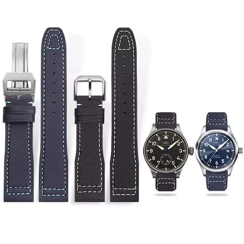 

Аксессуары для IWC PILOT'S ремешок для часов нейлон кожаный браслет кроссовера AMG застежка-бабочка ремень 20 мм 21 мм 22 мм