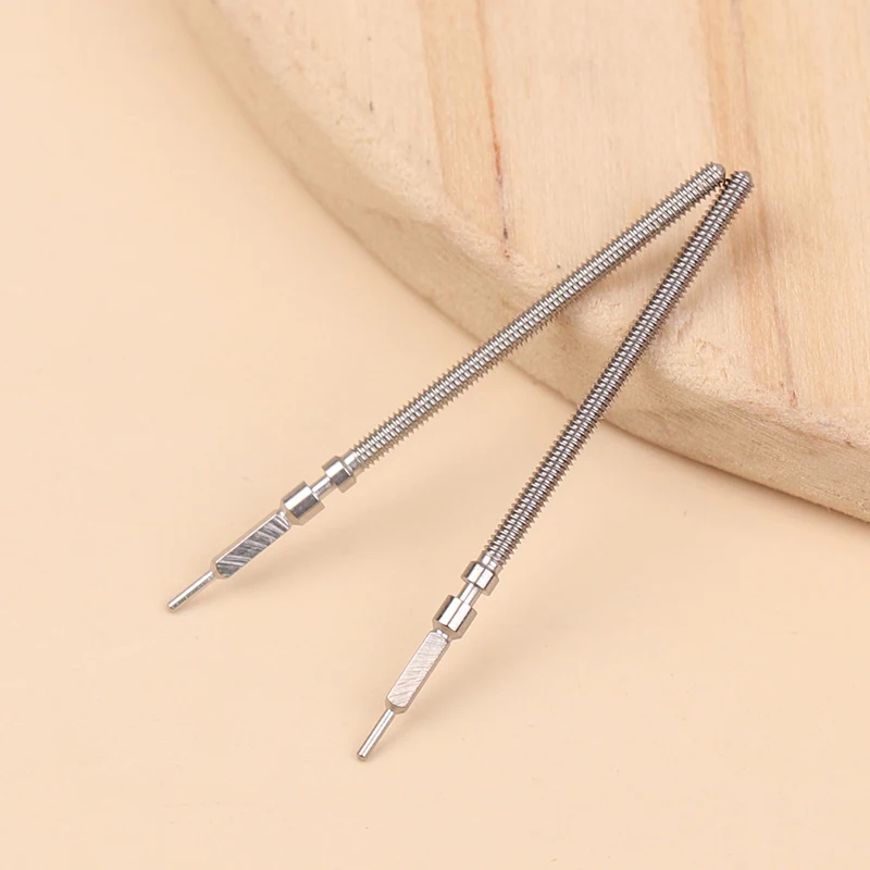 Silver Steel Crown & Stem Set - Watch Accessory Parts (2 Pieces, 2.8cm)