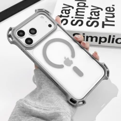 Orange Clear MagSafe - Compatible Phone Case - Sleek Protective Cover and Stylish Accessory - iPhone 15 Plus (GRAY)